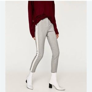 Zara Trousers Gray with White Stripe